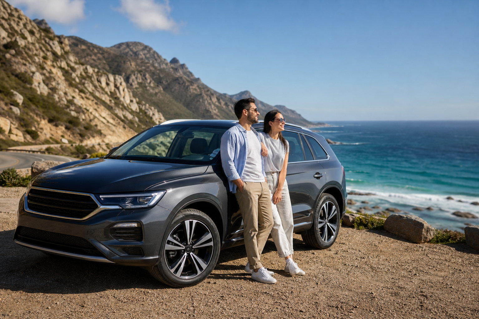 Couple with their car